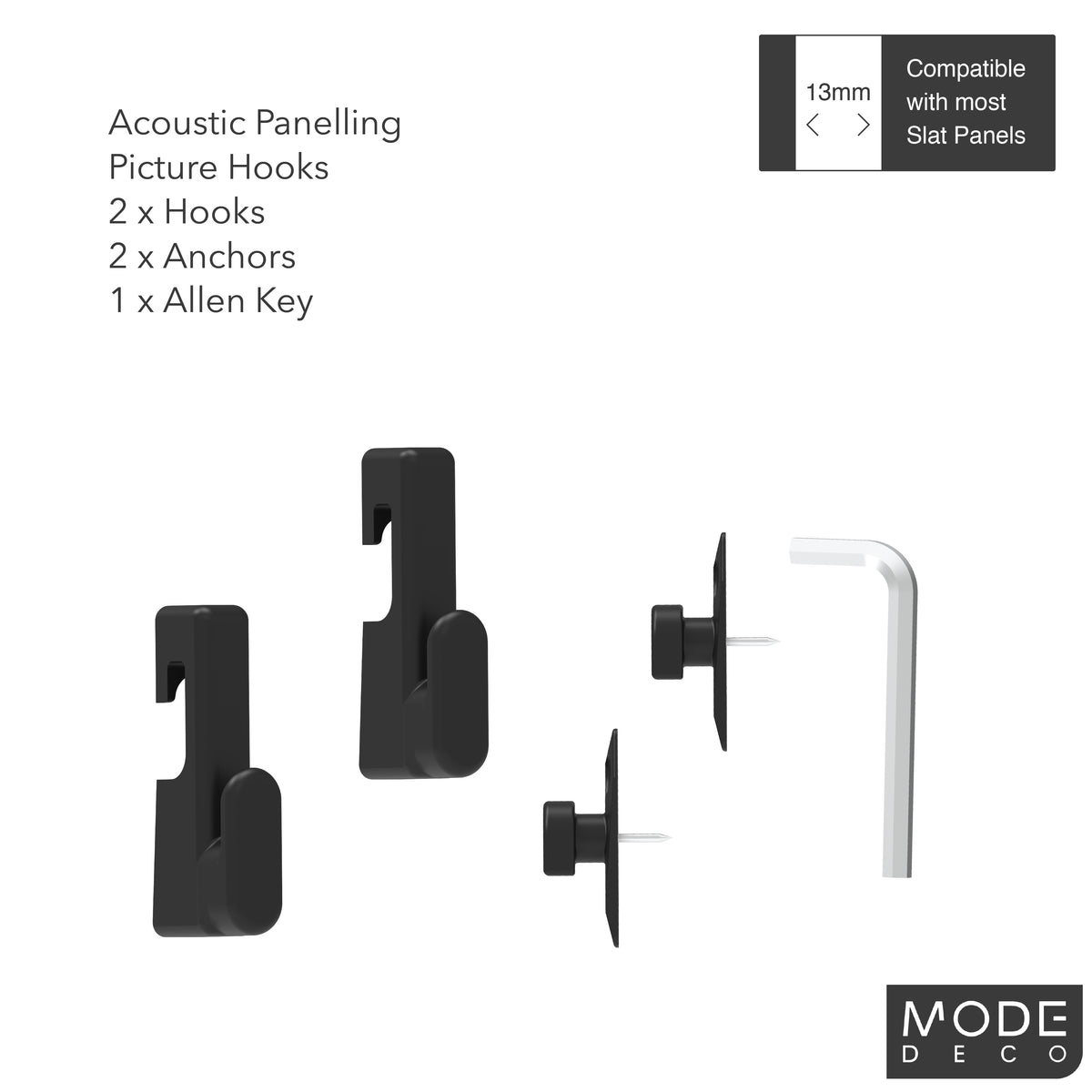 Acoustic Panelling Picture Hooks - 2 Pack