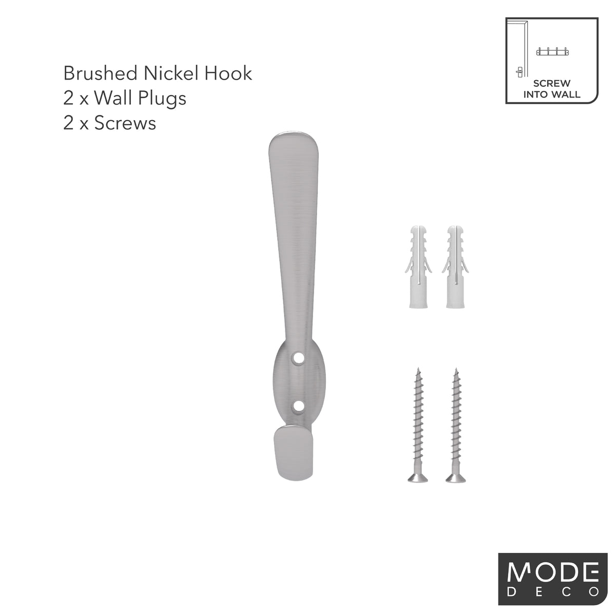 Brushed Nickel Robe Hook