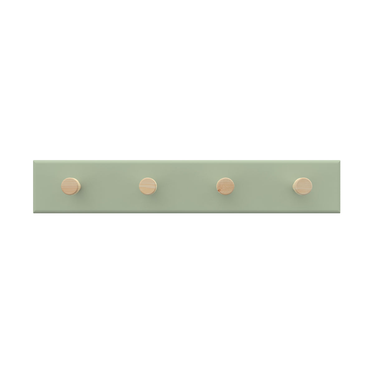 4 Timber Hooks on Green Board Key Rack