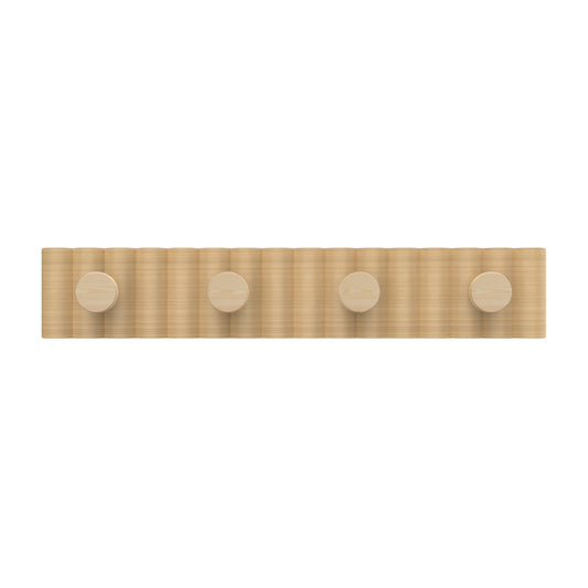 4 Timber Hooks on Natural Board Hook Rack