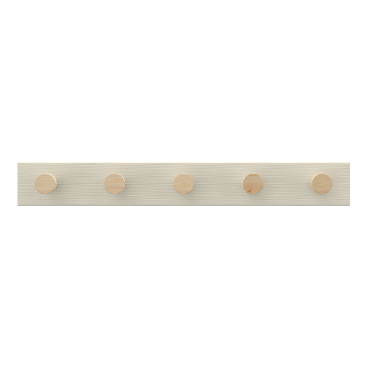 5 Timber Hooks on Beige Board Hook Rack