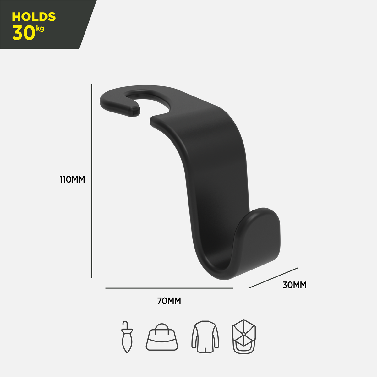 Car Headrest Hooks - 4 Pack