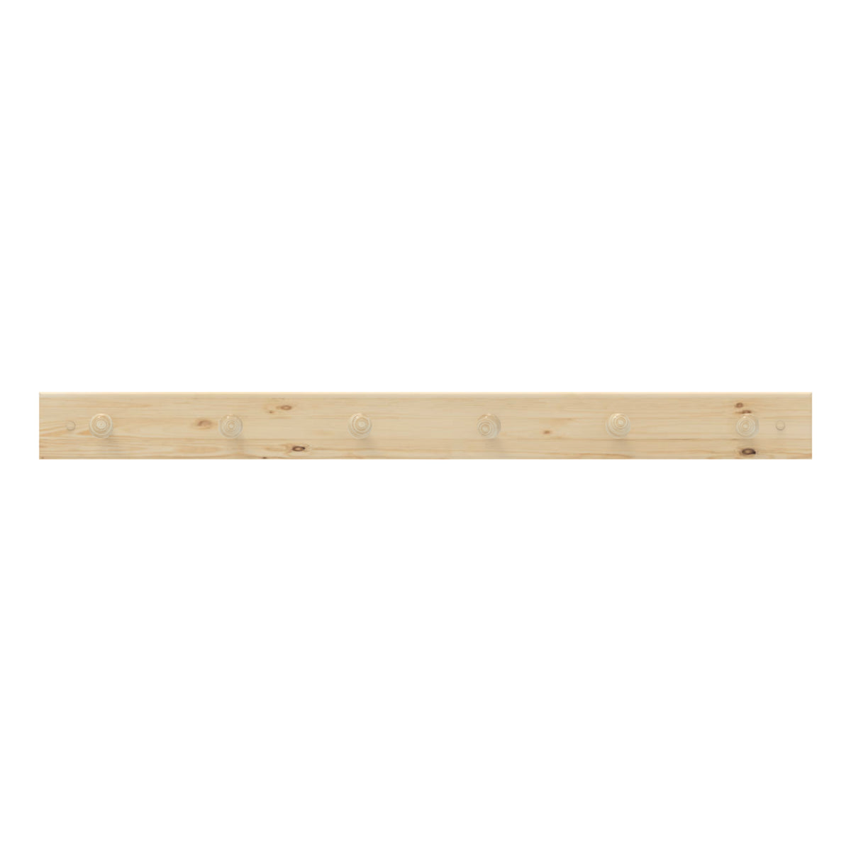 6 Hooks on Natural Pine Board Hook Rack