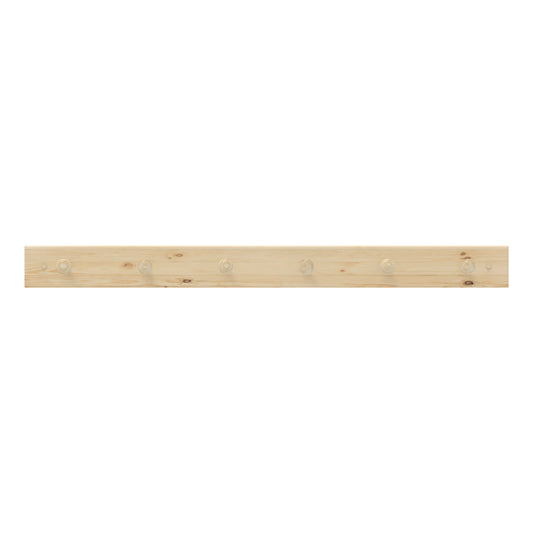 6 Hooks on Natural Pine Board Hook Rack