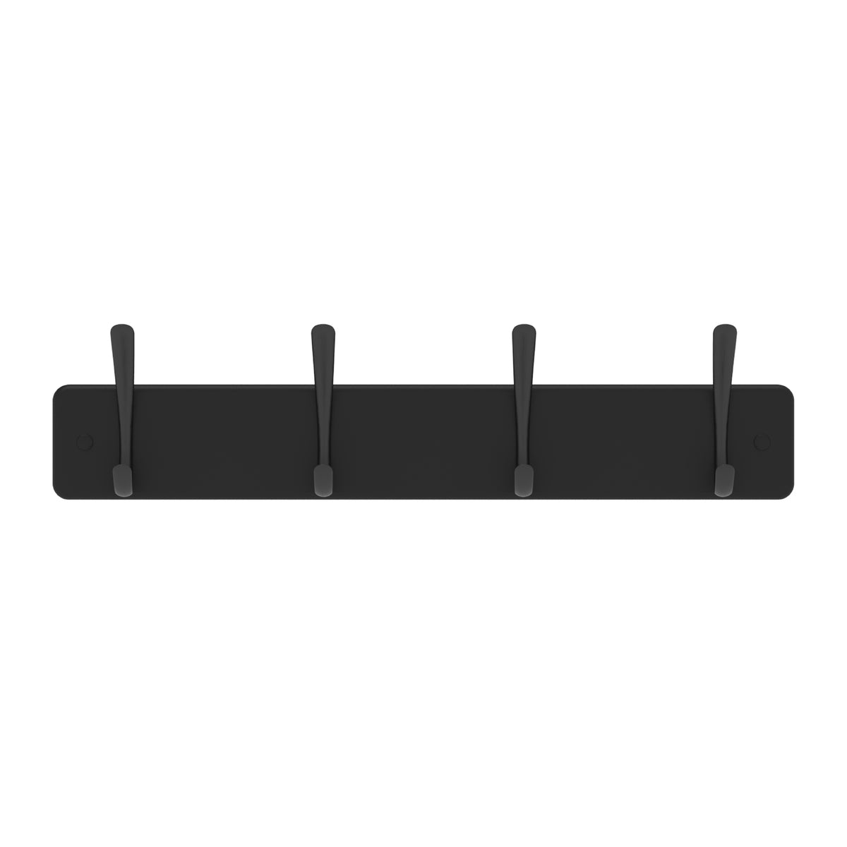 4 Black Hooks on Black Board Hat & Coat Rack