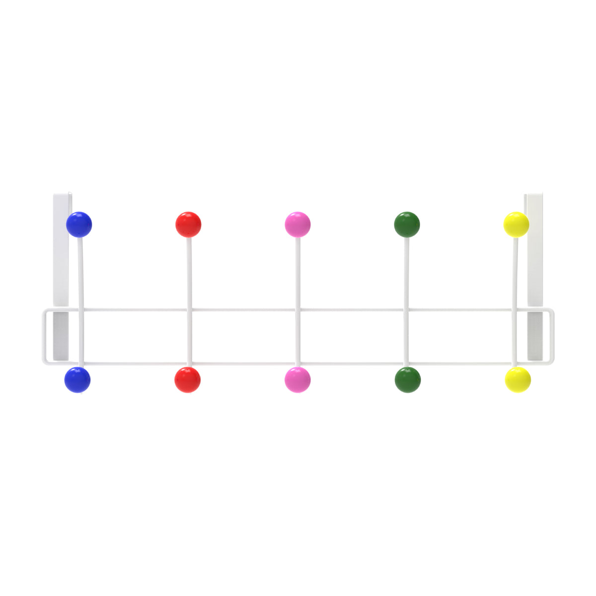 5 Multicoloured Hooks Over Door