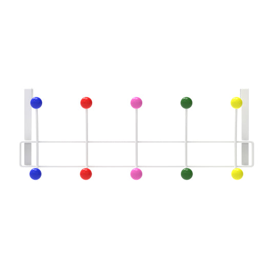 5 Multicoloured Hooks Over Door