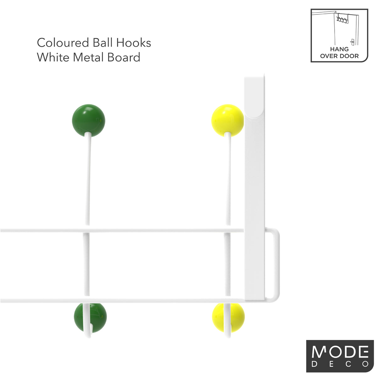 5 Multicoloured Hooks Over Door