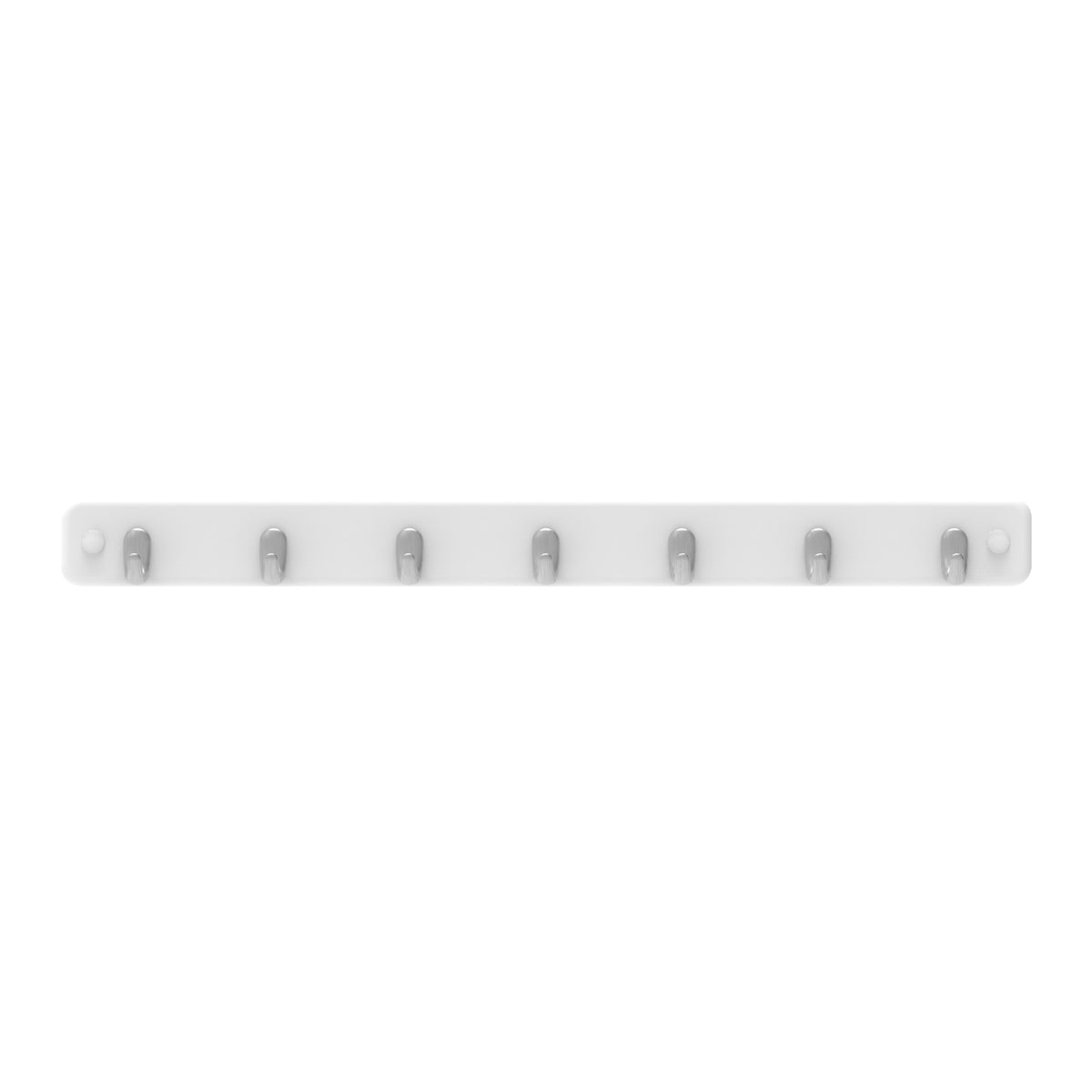 7 Brushed Nickel Hook White Board Key Rack
