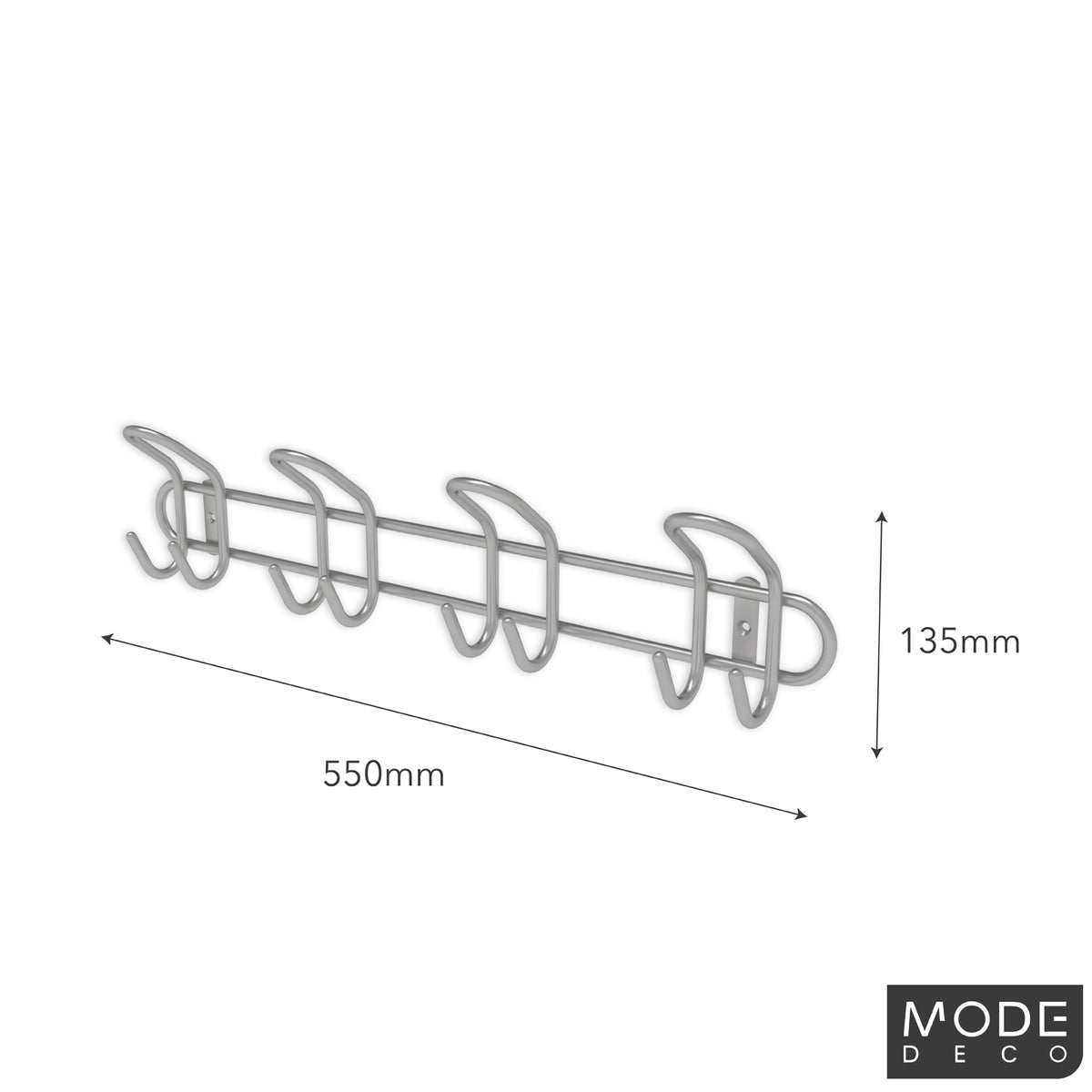 8 Metal Hooks Hook Rail